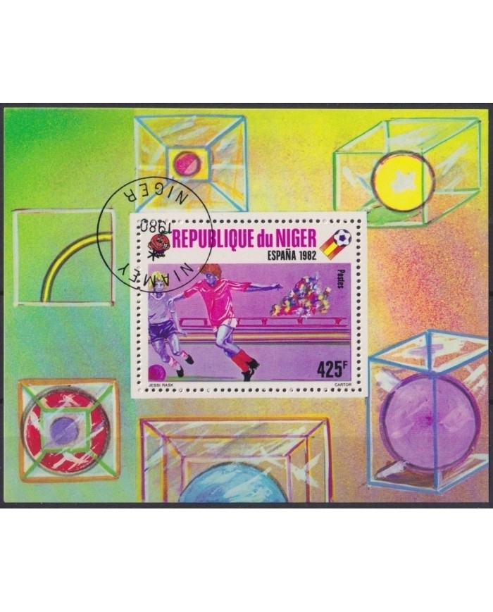 F-EX22986 NIGER USED 1982 SOCCER WORLD CUP SPAIN.