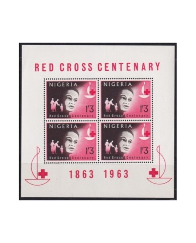 F-EX23070 NIGERIA MNH 1963 RED CROSS CENTENARY CRUZ ROJA SHEET