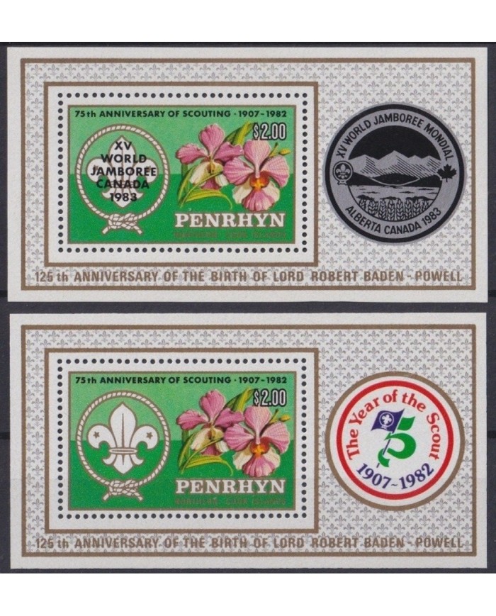 F-EX23089 PENRYN MNH 1983 BOYS SCOUTS BADEM POWELL SURCHARGE SHEET