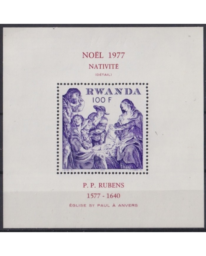 F-EX23105 RWANDA MNH 1977 CHRISTMAS NAVIDAD RELIGION ART GIORGIONE.