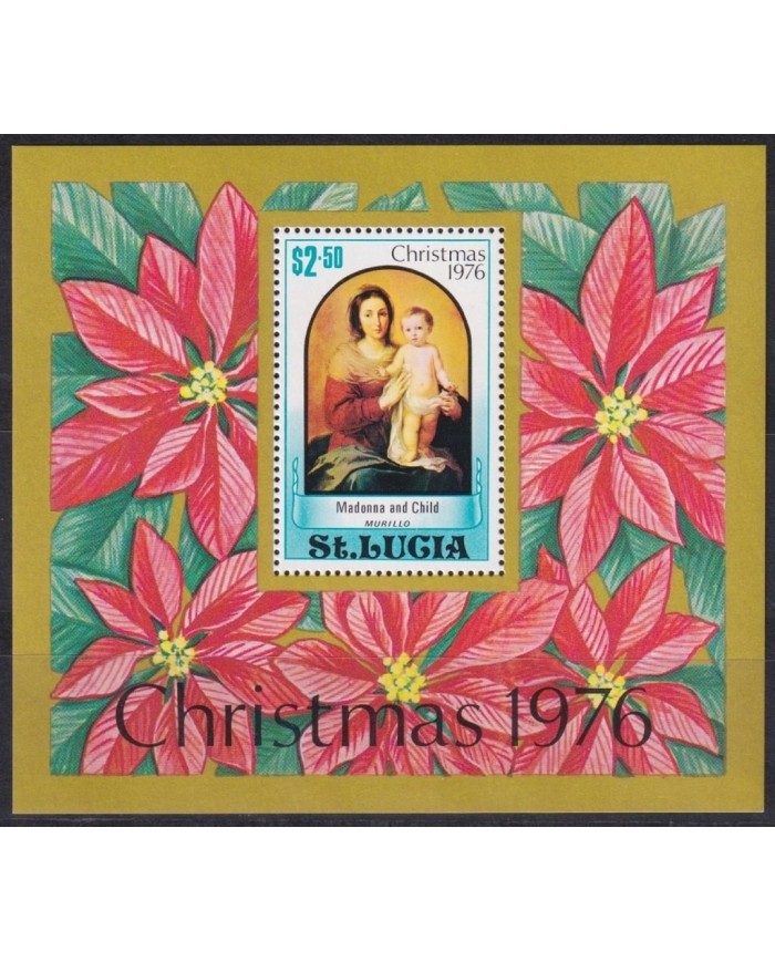 F-EX23129 ST LUCIA MNH 1976 CHRISTMAS NAVIDAD RELIGION ART MURILLO.