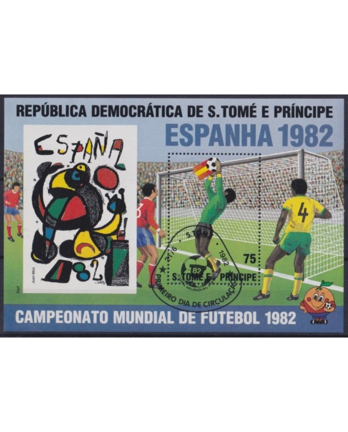 F-EX23131 SAO TOME E PRINCIPE USED 1982 SOCCER WORLD CUP SPAIN FUTBOL.