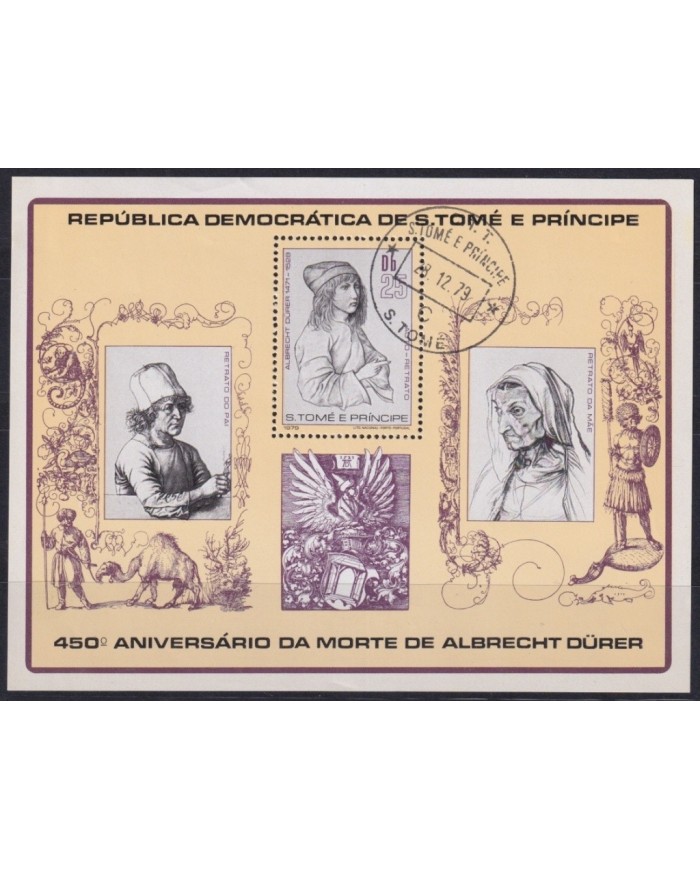 F-EX23168 SAO TOME E PRINCIPE USED 1979 SHEET ART ALBERT DÜRER ARTE.