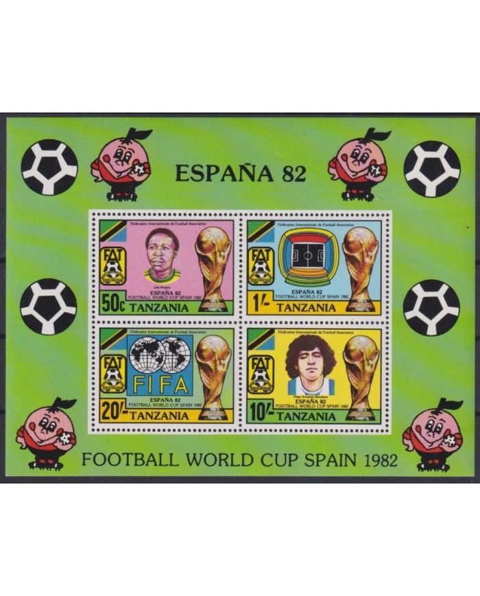 F-EX23192 TANZANIA MNH 1982 SOCCER WORLD CUP SPAIN FUTBOL.