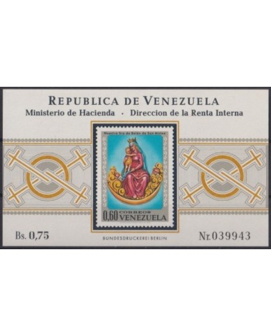 F-EX23218 VENEZUELA MNH 1970 SHEET Ntra Sra DE BELEN DE SAN MARCOS RELIGION ART.