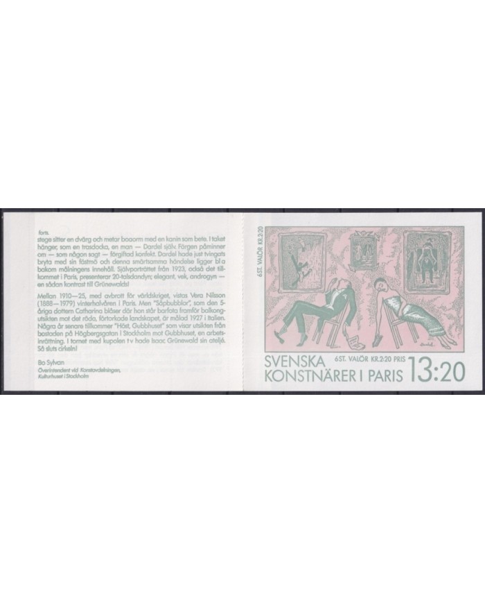F-EX23287 SVERIGE SUEDE SUECIA MNH 1988 BOOKLED ART ARTE PAINTING.