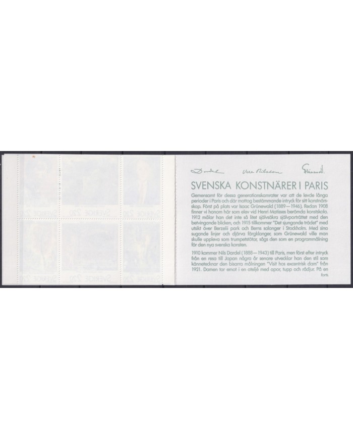 F-EX23287 SVERIGE SUEDE SUECIA MNH 1988 BOOKLED ART ARTE PAINTING.