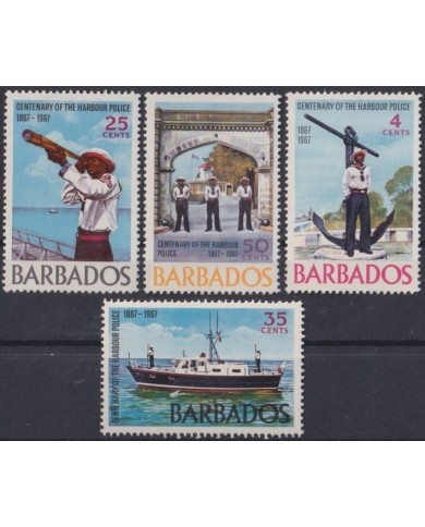 F-EX23297 BARBADOS MNH 1967 CENTENARY HARBOR POLICE  SHIP BARCOS