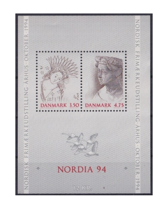 F-EX23300 DANMARK DENMARK MNH 1994 SHEET ART SCULTURE PAINTING.
