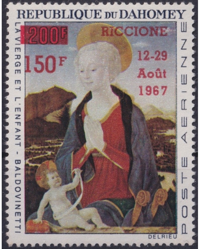 F-EX23351 DAHOMEY MNH 1967 OVERPRINT RICCIONE RELIGION ART PAINTING BALDOVINETTI