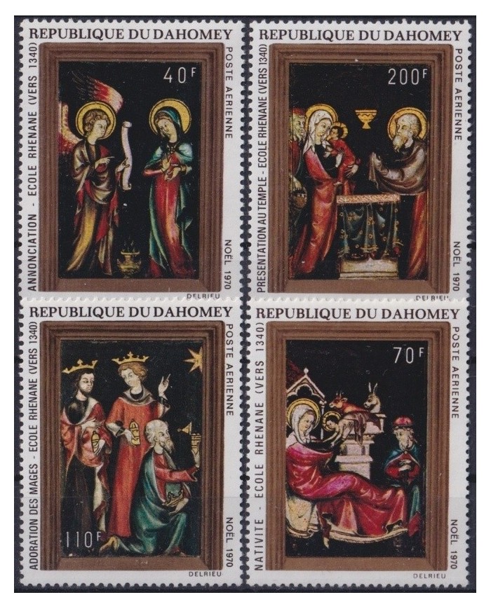 F-EX23352 DAHOMEY MNH 1970 NAVIDAD CHRISTMAS RELIGION ART.