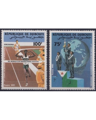 F-EX23354 DJIBOUTI MNH 1985 MARATHON ATHLETISM WORLD CUP.