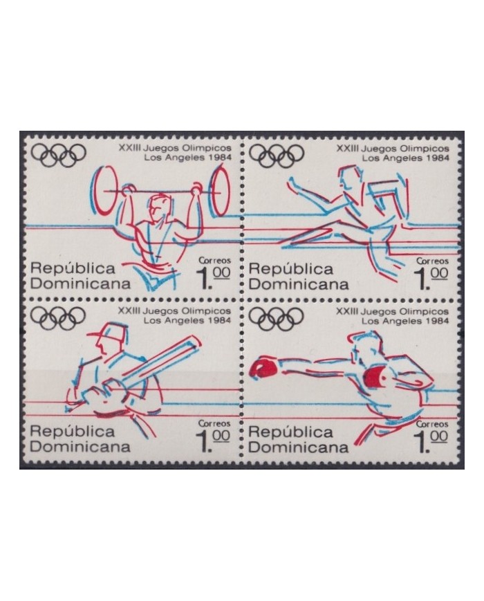F-EX23362 DOMINICAN REP DOMINICANA MNH 1984 OLYMPIC GAMES BASEBALL LOS ANGELES.