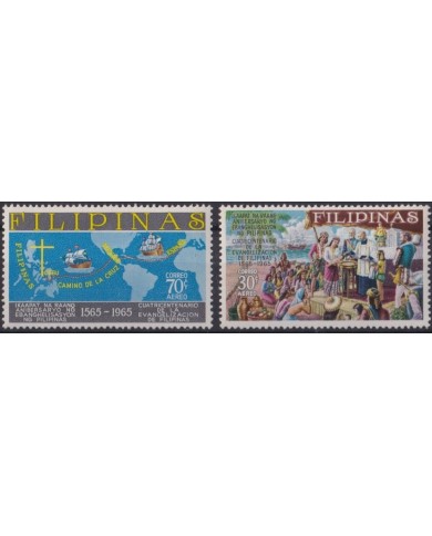 F-EX23377 PHILIPPINES MNH 1965 CENTENARIAL OF EVANGELIZATION SHIP BARCOS.