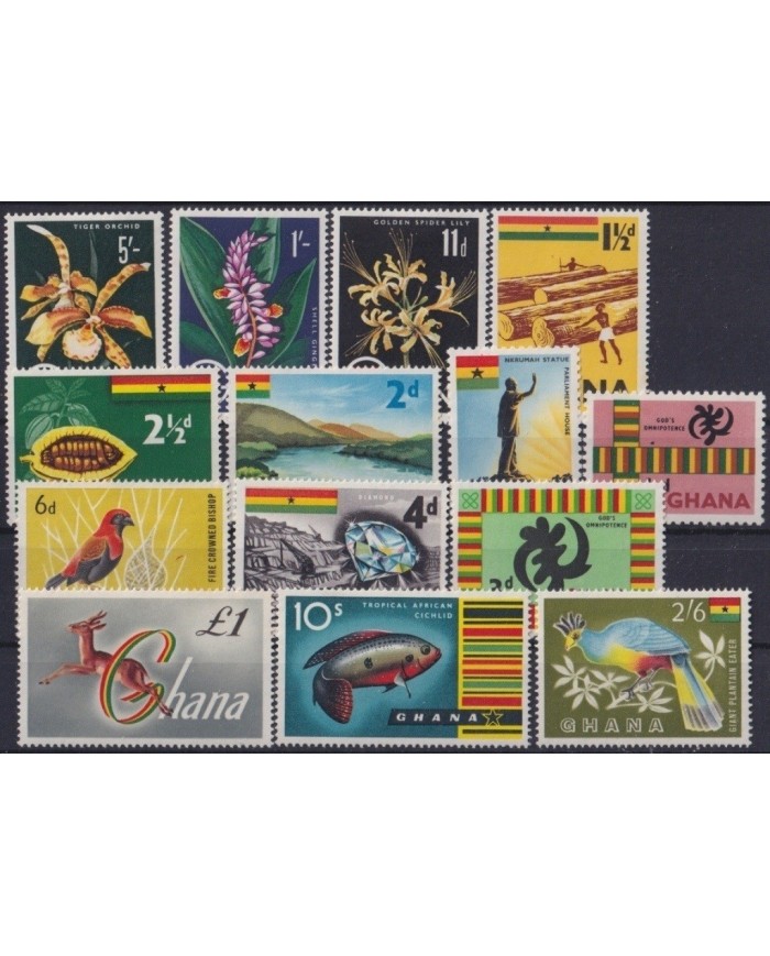 F-EX23518 GHANA MNH 1961 INDEPENCE FISH ANTELOPE BIRD AVES PAJAROS.