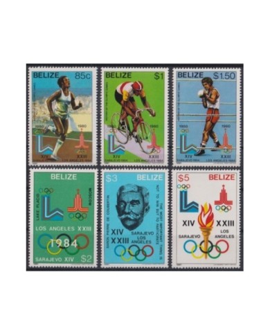 F-EX23541 BELIZE BELICE MNH 1981 LOS ANGELES OLYMPIC GAMES HISTORY.