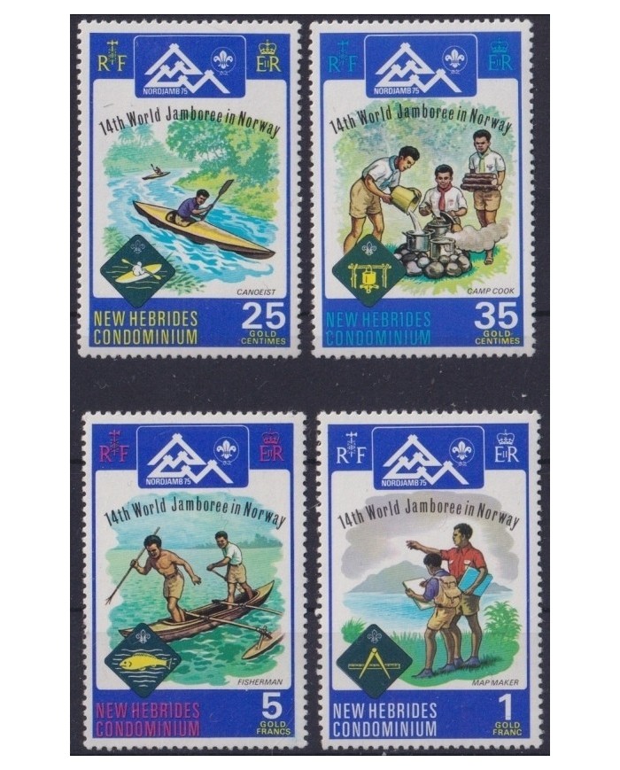 F-EX23543 NEW HEBRIDES MNH 1975 BOYS SCOUTS JAMBOREE IN NORWAY.