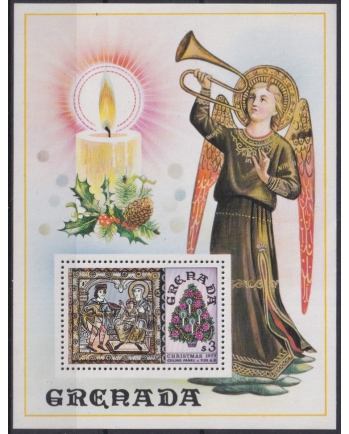 F-EX23622 GRENADA MNH 1977 NAVIDAD CHRISTMAS RELIGION ART.