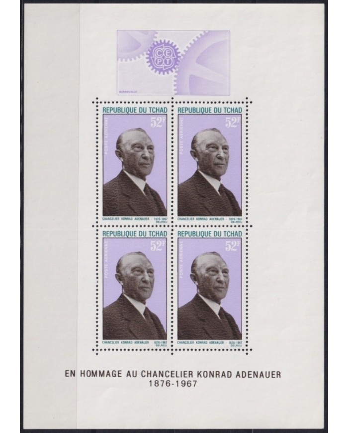F-EX23664 CHAD TCHAD MNH 1968 GERMANY CHANCELLER KONRAD ADENAUER.