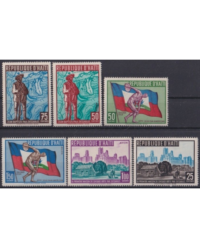 F-EX23673 HAITI MNH 1959 JEAN BAPTISTE PAUL DESSABLES EXPLOTATION PANAMERICAN GAMES.