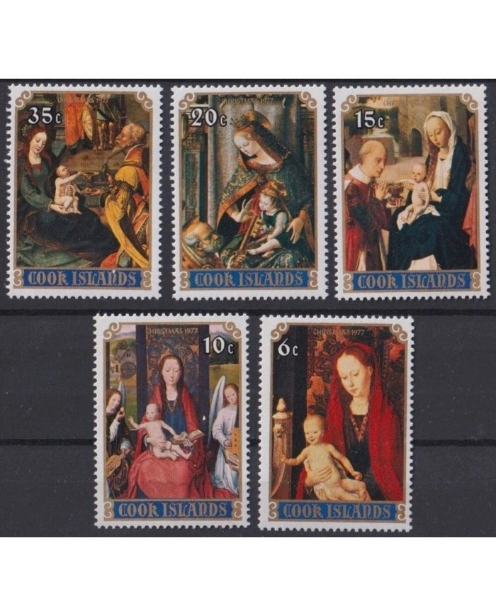F-EX23690 COOK MNH 1977 NAVIDAD CHRISTMAS RELIGION ART.