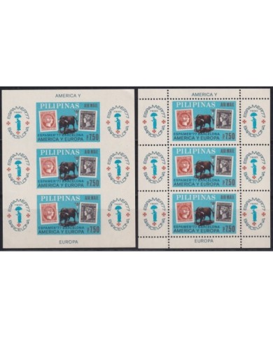 F-EX23723 PHILIPPINES IS MNH 1977 SHEET PERF + IMPERF ESPAMER BULL & STAMP.