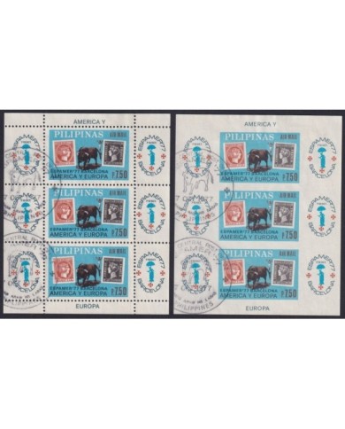 F-EX23724 PHILIPPINES IS USED 1977 SHEET PERF + IMPERF ESPAMER BULL & STAMP.
