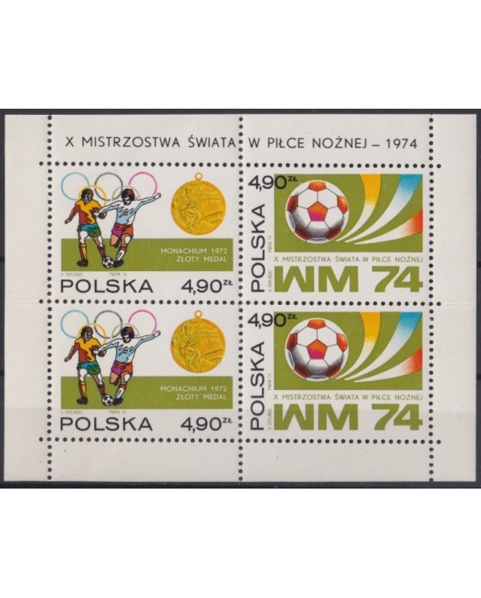 F-EX23828 POLAND POLSKA MNH 1974 WM´74 CHAMPION SOCCER CUP FOOTBALL.
