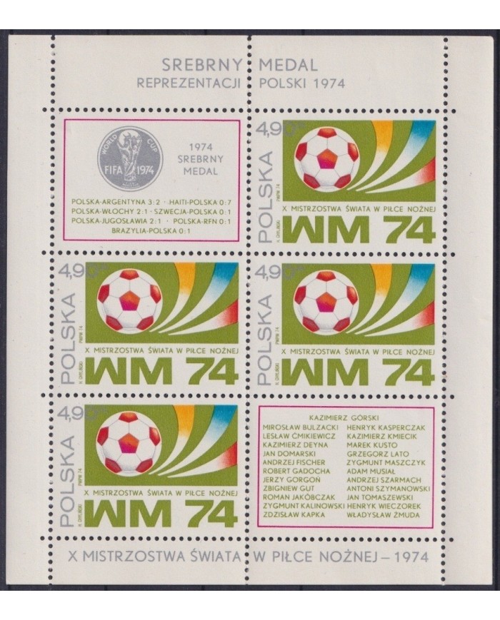 F-EX23830 POLAND POLSKA MNH 1974 WM´74 CHAMPION SOCCER CUP FOOTBALL.