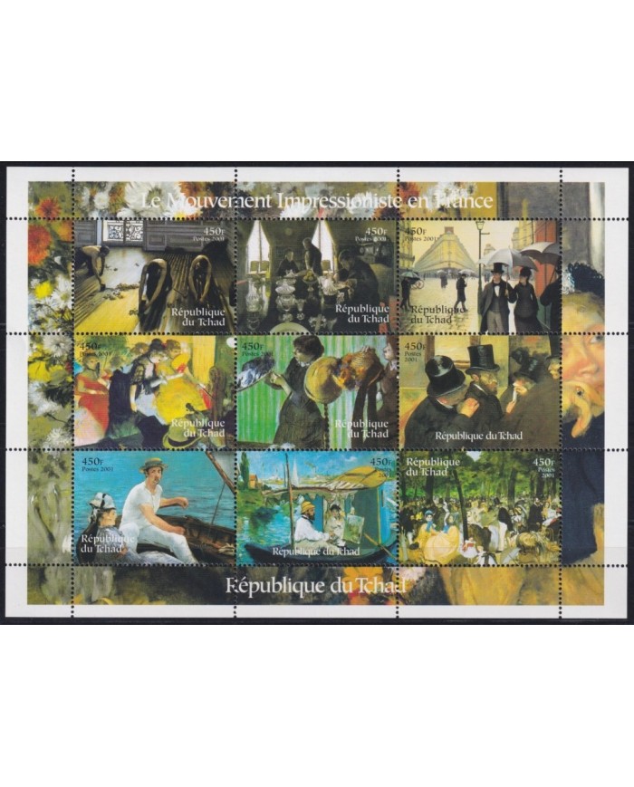 F-EX23938 CHAD TCHAD MNH 2001 ART PAINTING FRANCE IMPRESSIVE.