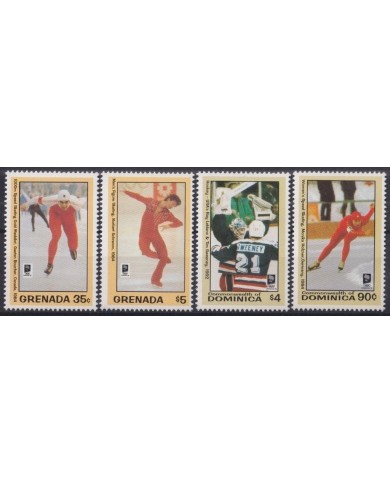 F-EX23969 DOMINICA MNH 1994 WINTER OLIMPYC LILLEHAMMER SKI ICE SKATING.