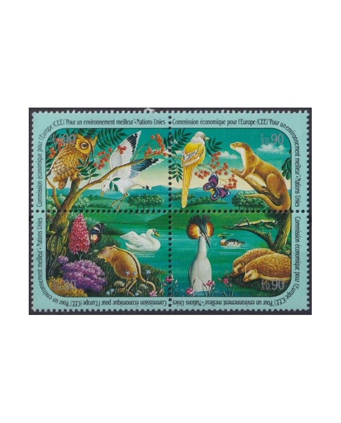 F-EX24180 UNITED NATION 1991 MNH ENDANGERED SPECIES WILDLIFE BIRD OWL TREE AVES PAJAROS.