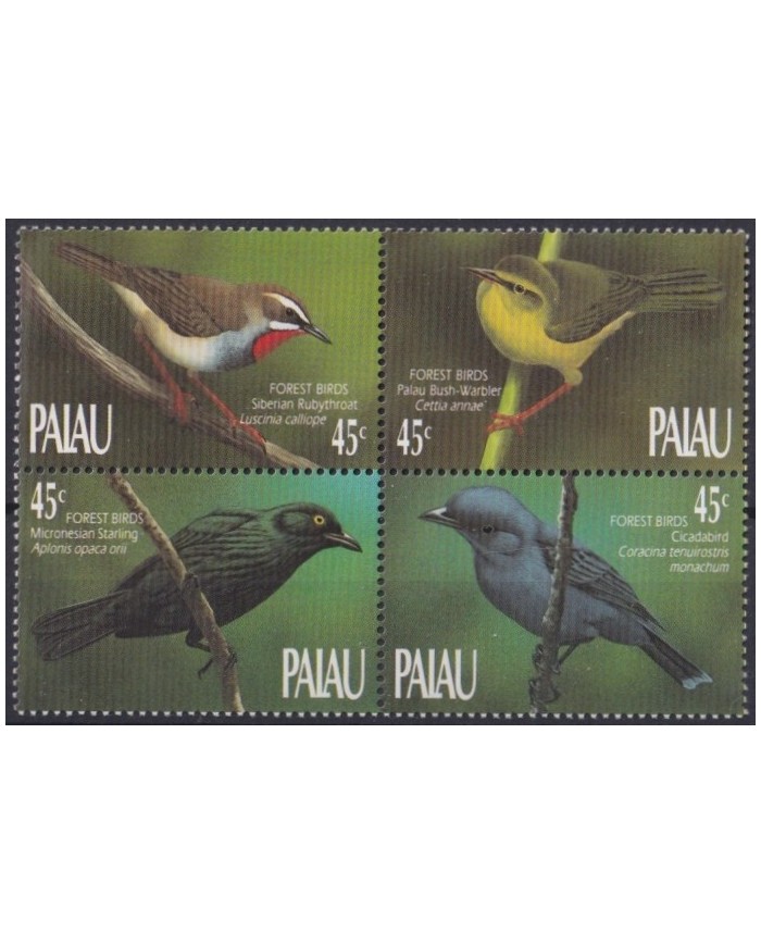 F-EX24197 PALAU MNH 1990 BLOCK AVES BIRD OISEAUX VÖGEL.