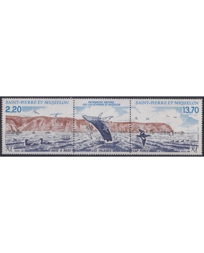 F-EX24198 SAINT PIERRE ET MIQUELLON MNH 1988 WHALE FISH AVES BIRD OISEAUX VÖGEL.