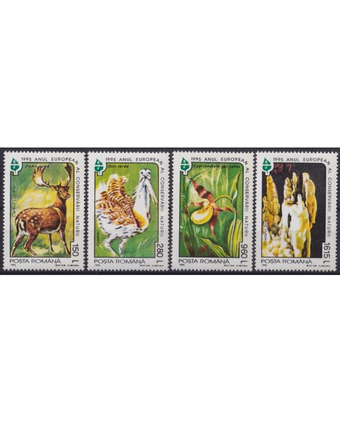 F-EX24213 RUMANIA ROMANIA MNH 1995 ENDANGERED AVES BIRD OISEAUX VÖGEL FLOWER