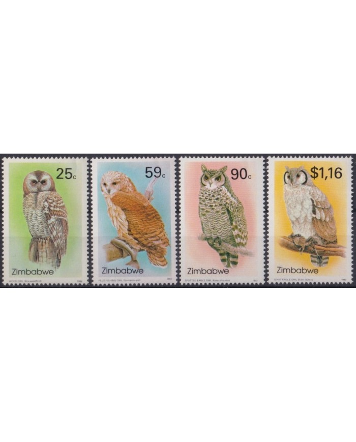F-EX24277 ZIMBABWE MNH 1993 AVES BIRD OISEAUX VÖGEL OWL BUHO.