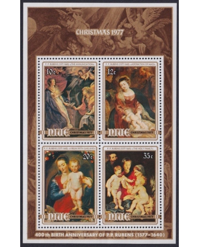 F-EX24629 NIUE MNH 1977 CHRISTMAS NAVIDAD RELIGION ART P.P. RUBENS.