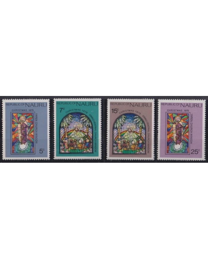 F-EX24684 NAURU IS MNH 1975 CHRISTMAS NAVIDAD RELIGION GLASSES PAINTING CHURCH.