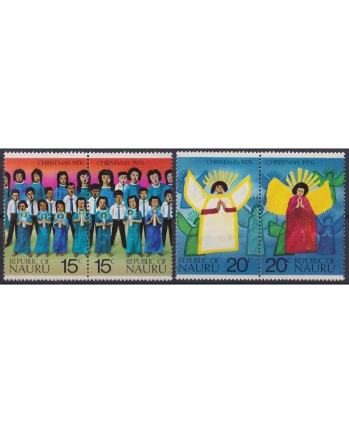 F-EX24686 NAURU IS MNH 1976 CHRISTMAS NAVIDAD CHILDREN DRAWING.