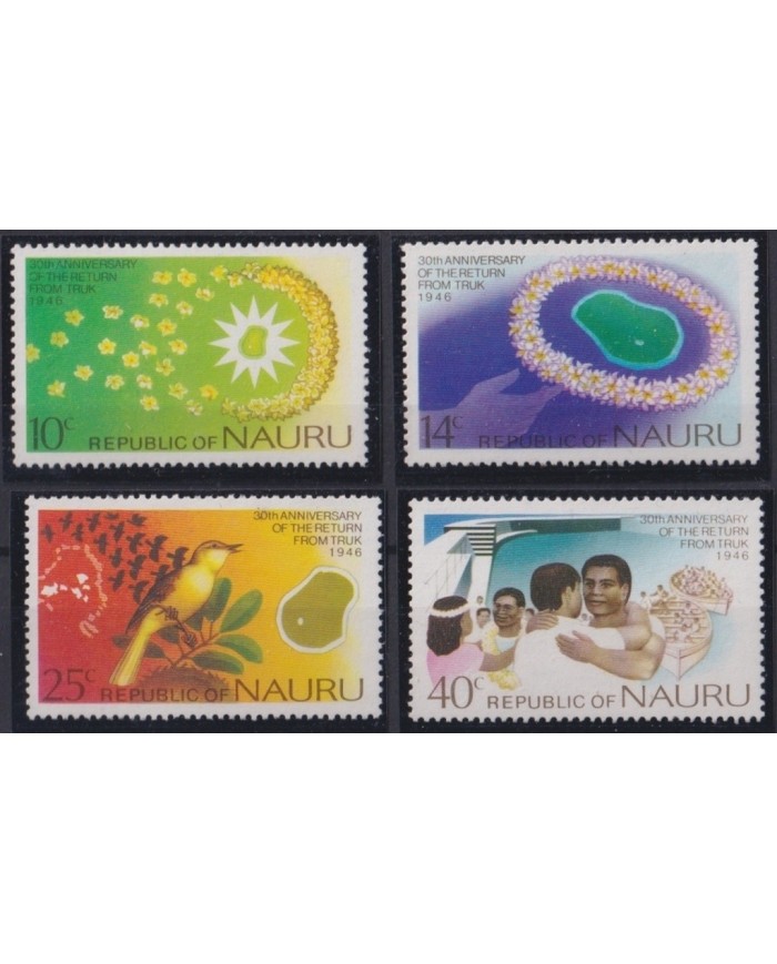 F-EX24687 NAURU MNH 1976 30th ANIV RETURN TRUK BIRD AVES PAJAROS OISEAUX VÖGEL.