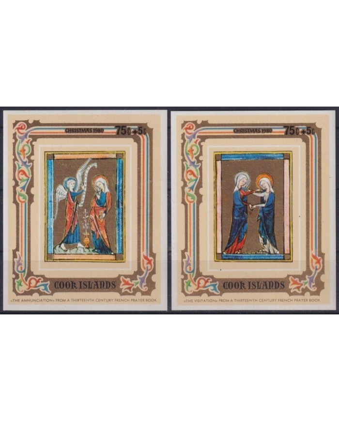F-EX24706 COOK IS MNH 1980 CHRISTMAS NAVIDAD RELIGION MEDIEVAL ART .