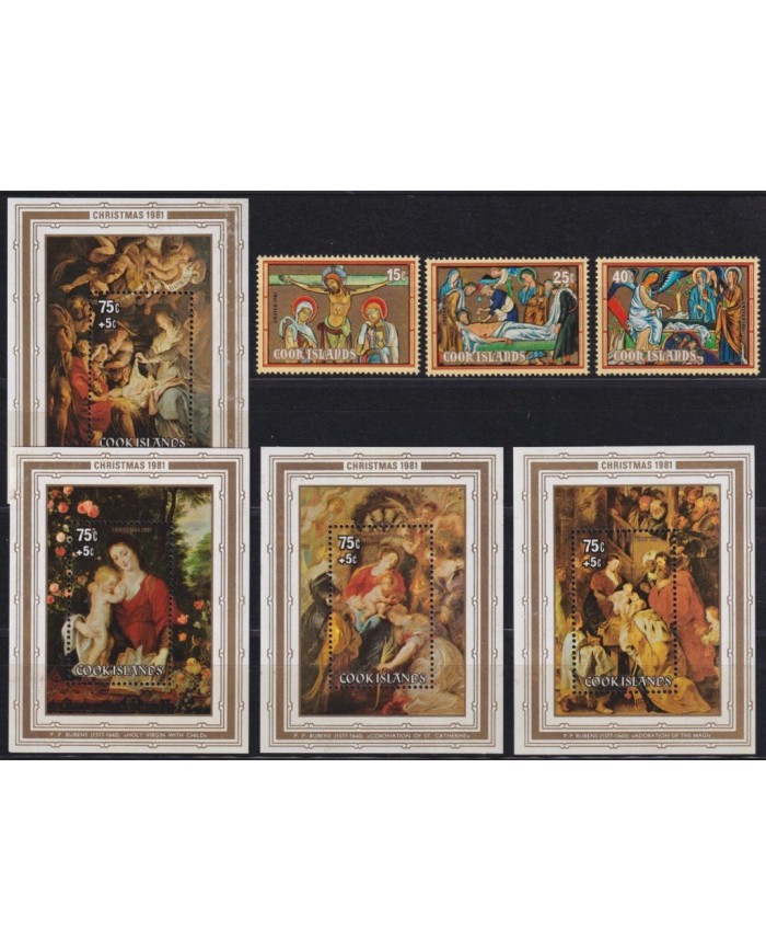 F-EX24711 COOK IS MNH 1981 CHRISTMAS NAVIDAD RELIGION ART P.P. RUBENS.