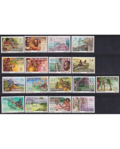 F-EX24719 PAPUA & NEW GUINEA IS MNH 1973 ETHNIC LIFE LANDSCAPE SHIP CANOES.