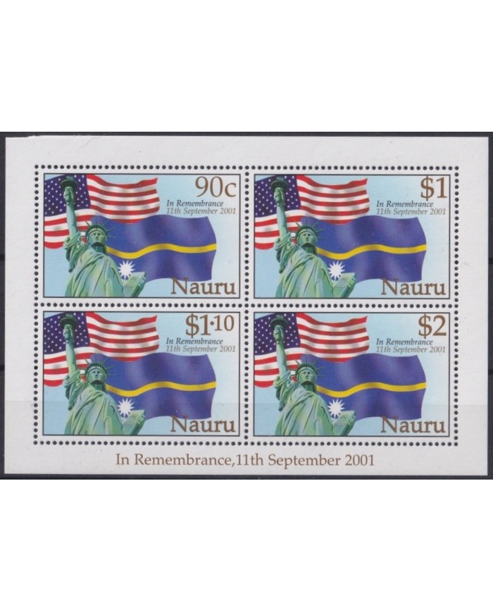 F-EX24769 NAURU MNH 2002 REMEMBRANCE OF TERRORIST ATTACK 11th SEPTEMBER.