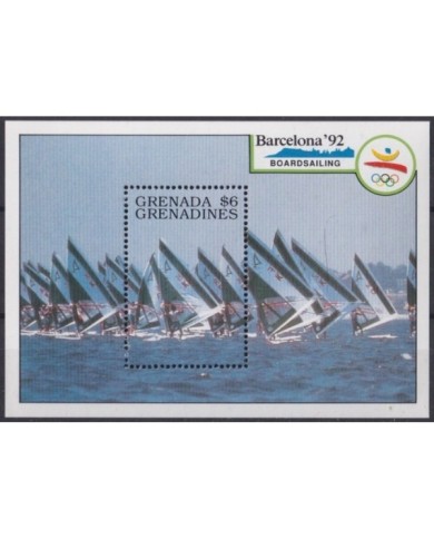 F-EX24831 GRENADA & GRENADINES MNH 1992 OLYMPIC GAMES BARCELONA ´92 BOARDSAILING SHIP