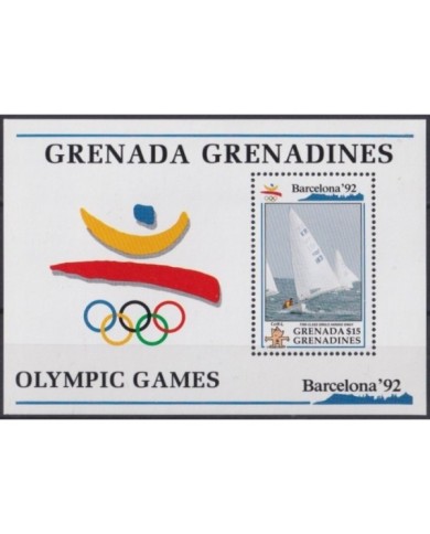 F-EX24832 GRENADA & GRENADINES MNH 1992 OLYMPIC GAMES BARCELONA ´92 HANDED DINGY SHIP