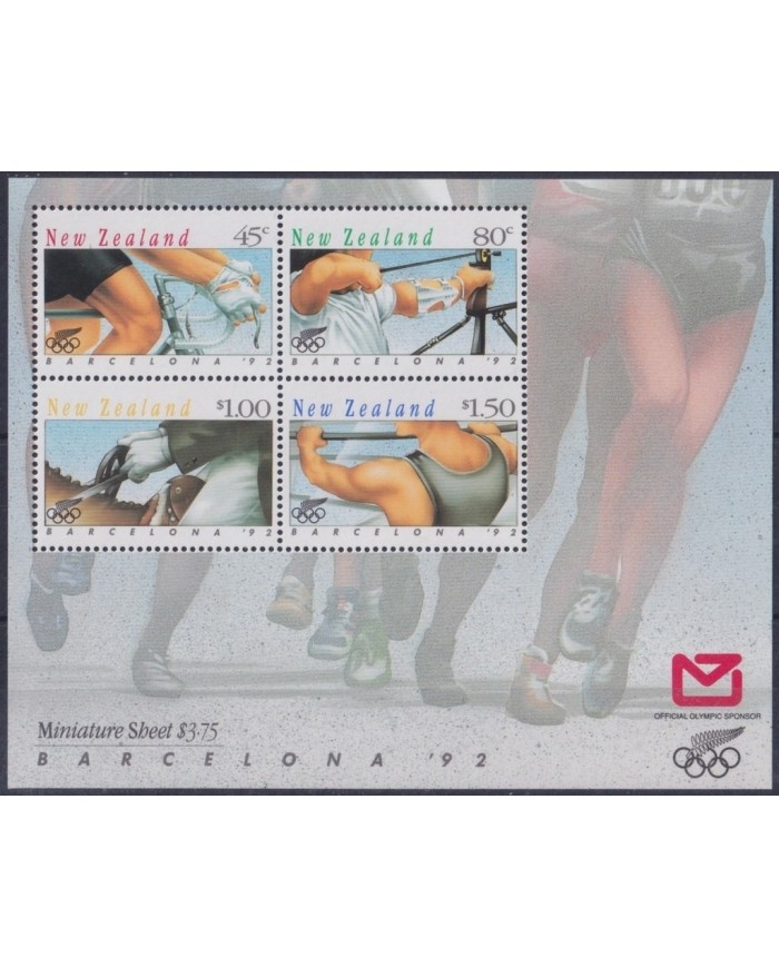 F-EX24879 NEW ZEALAND MNH 1992 OLYMPIC BARCELONA ´92 CYCLING ATHLETISM ARCHERY.