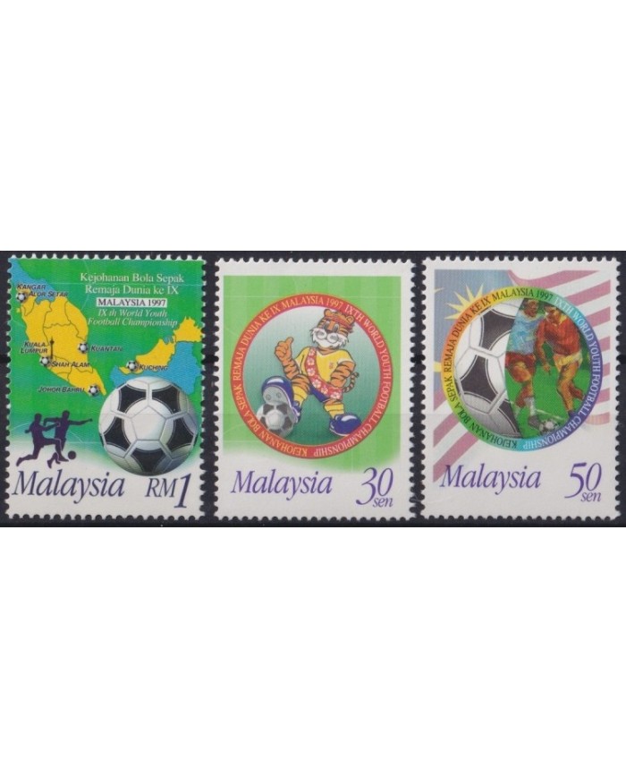 F-EX24978 MALAYSIA MNH 1995 SOCCER FOOTBALL FUTBOL YOUNG CHAMPIONSHIP.