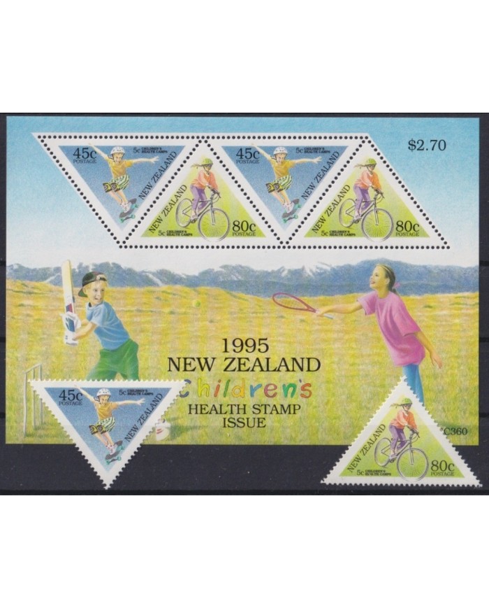 F-EX24981 NEW ZEALAND MNH 1995 CHILDREN HEALTH CYCLING.