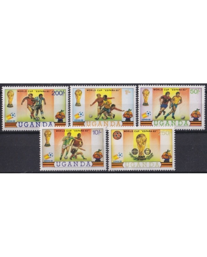 F-EX25035 UGANDA MNH 1982 SPAIN SOCCER FUTBOL CHAMPIONSHIP.